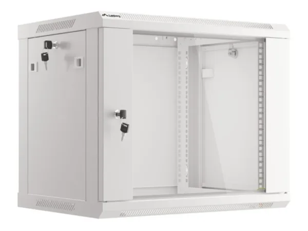 Armario Lanberg Mural 9U 600X450 Rack 19 Flat Pack V2 Puerta Cristal Gris
