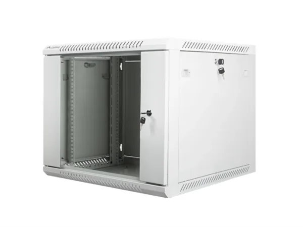 Armario Lanberg Mural 9U 600X600 Rack 19 Flat Pack V2 Puerta Cristal Gris