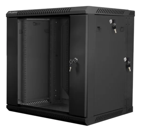 Armario Lanberg Mural Doble Seccion Rack 19" 12U/600X600 Flat Pack Negro