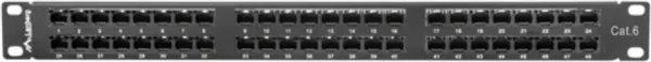 Patch panel lanberg 48 puertos 1u cat.6 19 pulgadas negro