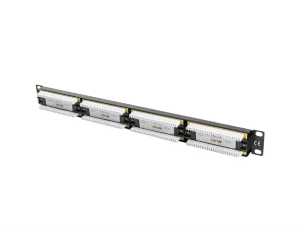Patch panel lanberg cat.6 utp 24 puertos 1u cat.6 utp 19 pulgadas rack negro