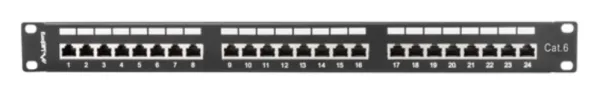 Patch panel lanberg 24 puertos 1u cat.6 sftp 19 pulgadas rack negro