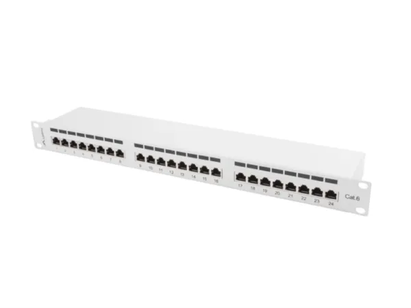 Patch Panel Lanberg 24 Puertos 1U 19" Cat.6 Ftp Gris