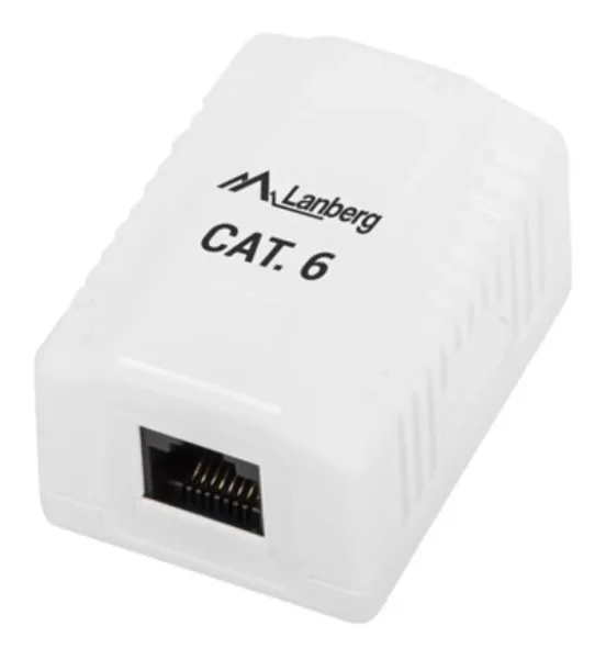 Roseta de Superficie Lanberg Cat.6 Utp 1X Toma Rj45 Blanco