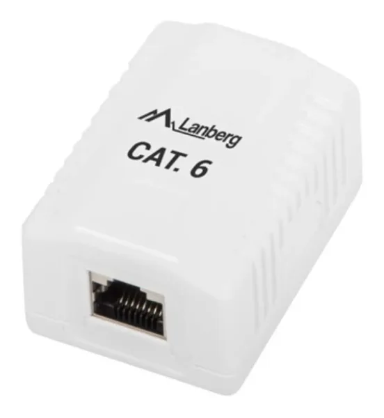 Roseta de Superficie Lanberg Cat.6 Ftp 1X Toma Rj45 Blanco