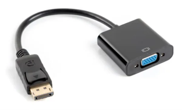 Adaptador lanberg DisplayPort 1.1 a VGA 20cm negro