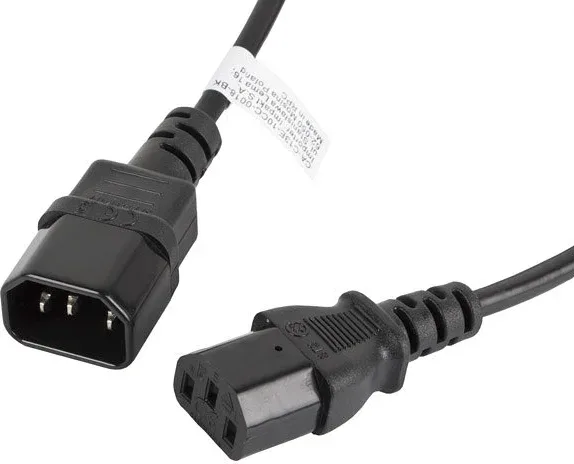 Cable alargador lanberg alimentacion CPU iec320 c13 h -  iec320 c14 m 1.8m