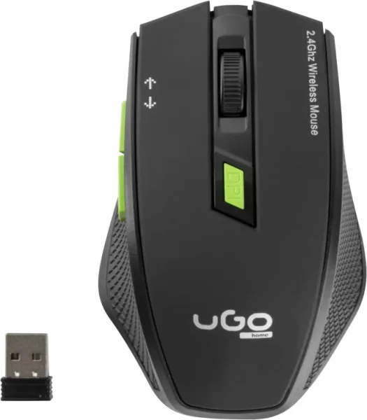 Raton Ugo My-03 1800Dpi Optical Black Rf Inalambrico Pilas
