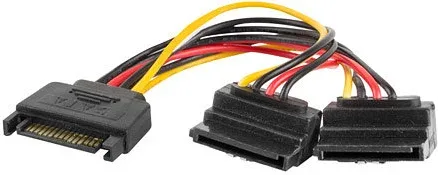 Cable alimentacion lanberg SATA macho - 2x SATA hembra 15cm