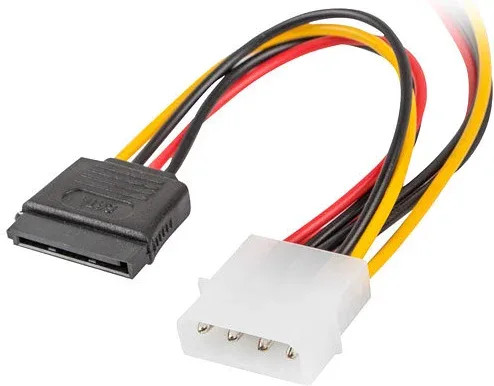 Cable lanberg alimentacion molex macho a 2x SATA hembra 15 cm