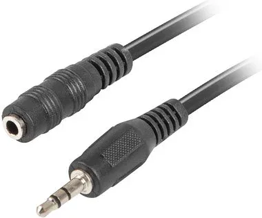 Cable estereo lanberg jack 3.5 mm macho - jack 3.5mm hembra 5m negro