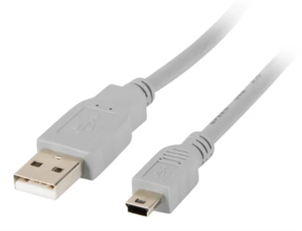 Cable USB lanberg 2.0 macho - mini USB macho 1.8m gris