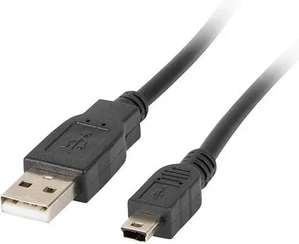 Cable USB lanberg 2.0 macho - mini USB macho ferrita 1.8m negro