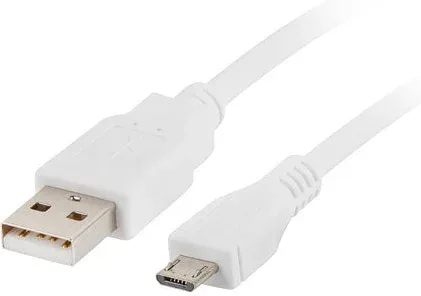 Cable USB lanberg 2.0 macho -  micro USB macho 1.8m blanco