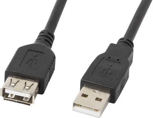 Cable alargador lanberg USB 2.0 macho hembra 0.7m negro