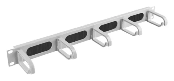 Organizador de Cables Lanberg 19" con Brush Panel 5 Rings- Type B 1U Gris