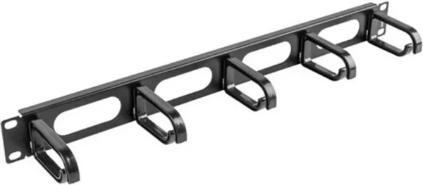Organizador de cables lanberg 5 anillas 19 pulgadas 1u tipo b negro