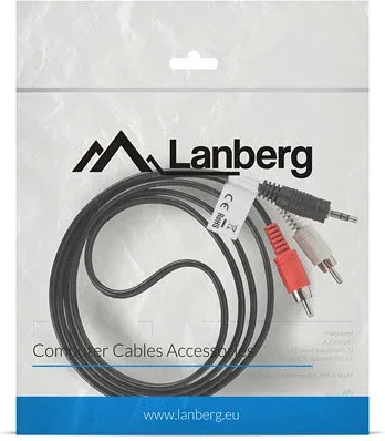 Cable estereo lanberg mini jack 3.5mm -  2x rca macho 1.5m