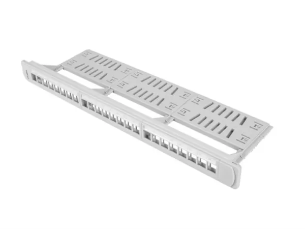 Patch Panel Lanberg 24 Puertos 1U Rack 19 Organizador Modulos Keystone Gris