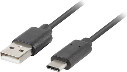 Cable USB lanberg 2.0 macho -  USB tipo c macho quick charge 3.0 1.8m negro