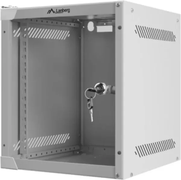 Armario Lanberg Mural 6U 280X310 Rack 10" Flat Pack Gris Puerta Cristal