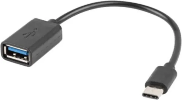 Adaptador USB tipo c a USB tipo a lanberg 15cm -  macho - hembra -  negro