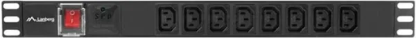 Regleta lanberg 1u 16a rack 19 pulgadas 8x socket iec c13 negro 2m