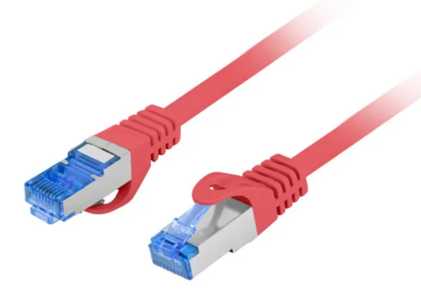 Cable Red Lanberg Latiguillo Cat.6A S/Ftp Lszh Cca 0.5M Rojo Fluke Passed