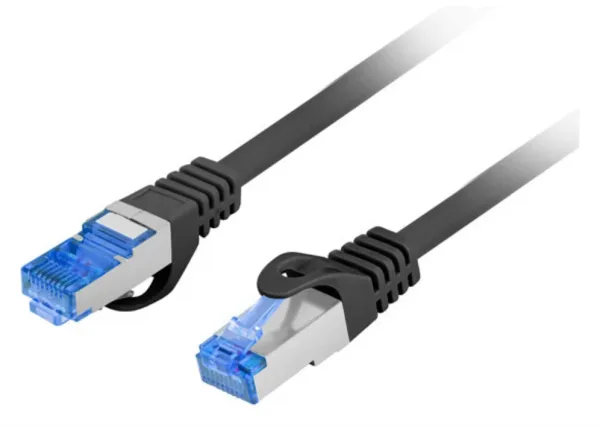 Cable Red Lanberg Latiguillo Cat.6A S/Ftp Lszh Cca 1M Negro Fluke  Passed