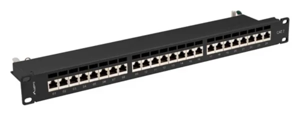 Patch panel lanberg 24 puertos 1u cat.7 ftp 19 pulgadas negro