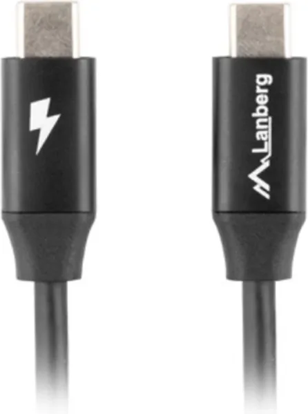 Cable USB tipo c lanberg 0.5m - macho -  macho - carga rapida - negro