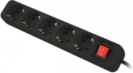Regleta Lanberg 5 Tomas Schuko con Protecion Negra 1.5M