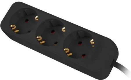 Regleta lanberg 3 tomas schuko negra 1.5m