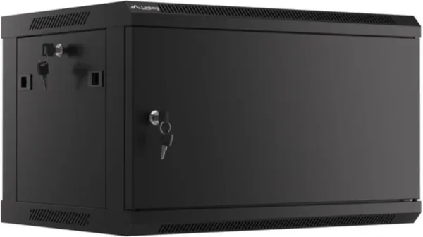 Armario Lanberg Mural Rack 19" 6U/600X450 Flat Pack Autoensam Negro Pta Metalica