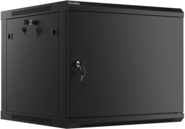 Armario lanberg mural rack 19 pulgadas 9u -  600x600 negro