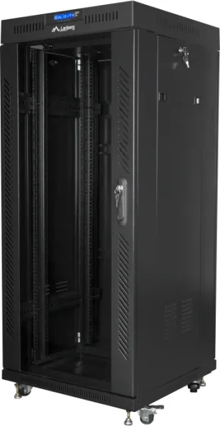 Armario Lanberg 19" 27U 600X600 Flat Pack Negro Puerta Cristal con LCD V2