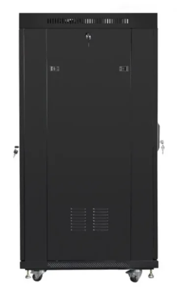 Armario Lanberg Rack 19" 27U 600X800 Flat Pack Puerta Mesh Negro con LCD