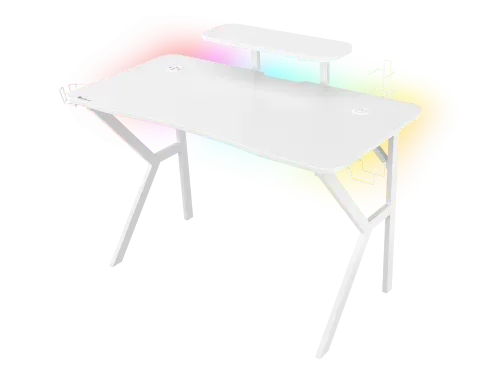 Mesa Gaming Genesis Holm 320 RGB Blanca Carbono