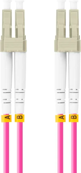 Cable de Fibraoptica Lanberg 2M Multi Lc/Upc-Lc/Upc Duplex Om4 50/125 Lszh Viol