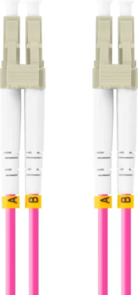 Latiguillo fibra optica lc - upc lanberg 5m multi duplex om4 50 - 125 lszh violeta