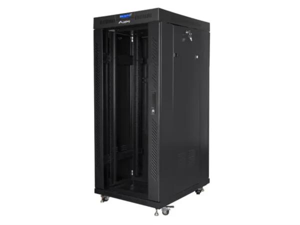 ARMARIO LANBERG RACK 19" 27u 800X1000 FLAT PACK NEGRO PUERTA CRISTAL CON LCD