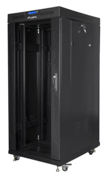 Armario Lanberg Rack 19" 37U 800X1000 Flat Pack Negro Puerta Cristal con LCD