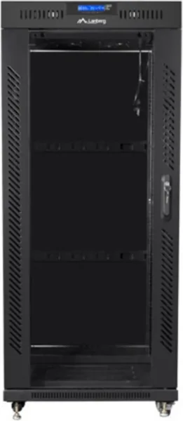 Armario Lanberg Rack 19" 22U 800X800 Flat Pack Negro Puerta Cristal con LCD