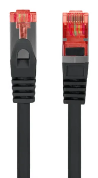 Cable red lanberg latiguillo cat.6 s - ftp lszh cu 1m negro fluke passed