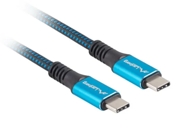 Cable USB-C 4.0 Lanberg Macho/Macho 1.2M 100W 8K 30Hz Negro/Azul