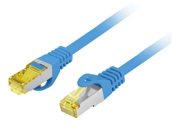 Cable Red Lanberg Latiguillo Cat.6A S/Ftp Lszh Cu 0.5M Azul Fluke Passed