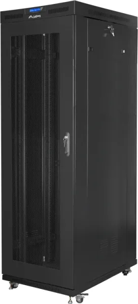 Armario Lanberg Rack 19" 27U 800X1200 Puerta Mesh con LCD Flat Pack Negro
