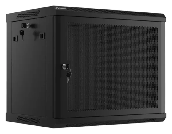 Armario Lanberg 9U 600X450 con Puerta Perforada Rack 19 H-60 Kg Negro Flat Pack
