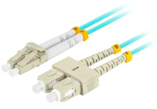 Cable de Fibraoptica Lanberg 2M Multi Lc/Upc-Sc/Upc Duplex Om3 Lszh 3.0Mm Bl