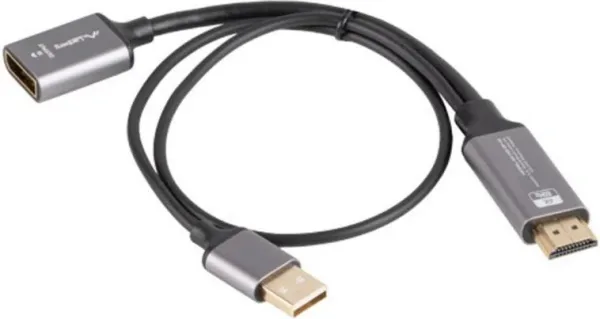 Adaptador 4K HDMI -  USB tipo a a DisplayPort lanberg 20cm -  macho - hembra